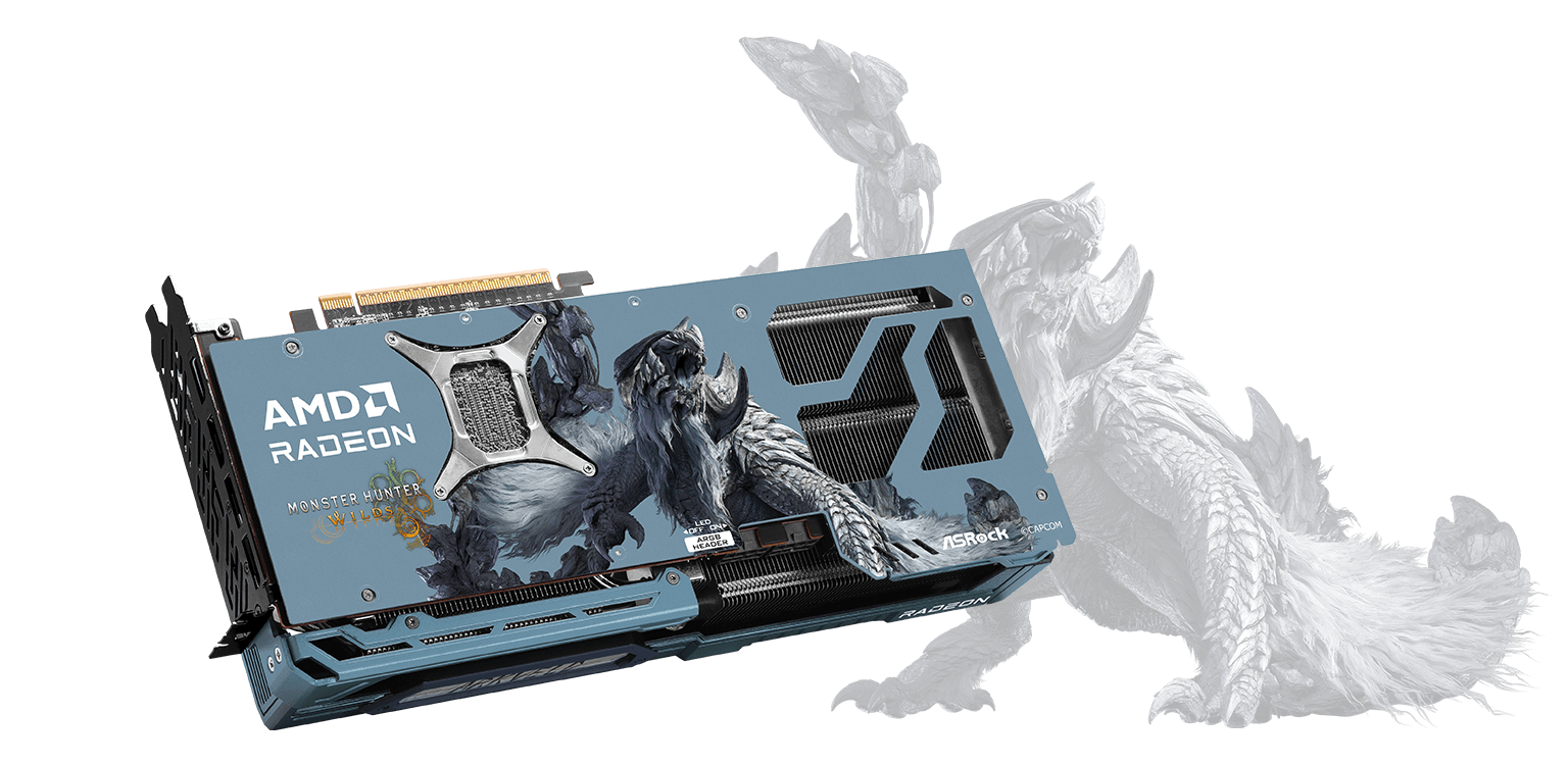 ASRock Monster Hunter Wilds Radeon RX 9070 XT Graphics Card